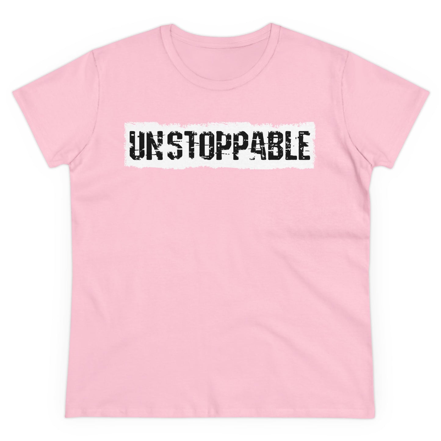 'UNSTOPPABLE' Women's Midweight Cotton Tee - Empowering Everyday Wear