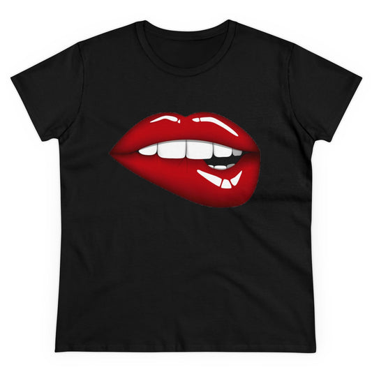 Women's Tee - Sexy Cheeky Lip Biting Image Design