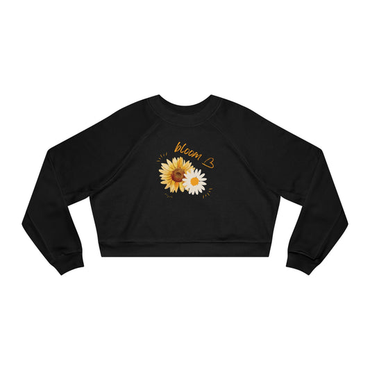 Bloom Sunflower Women's Cropped Fleece Pullover – Embrace Spring Style