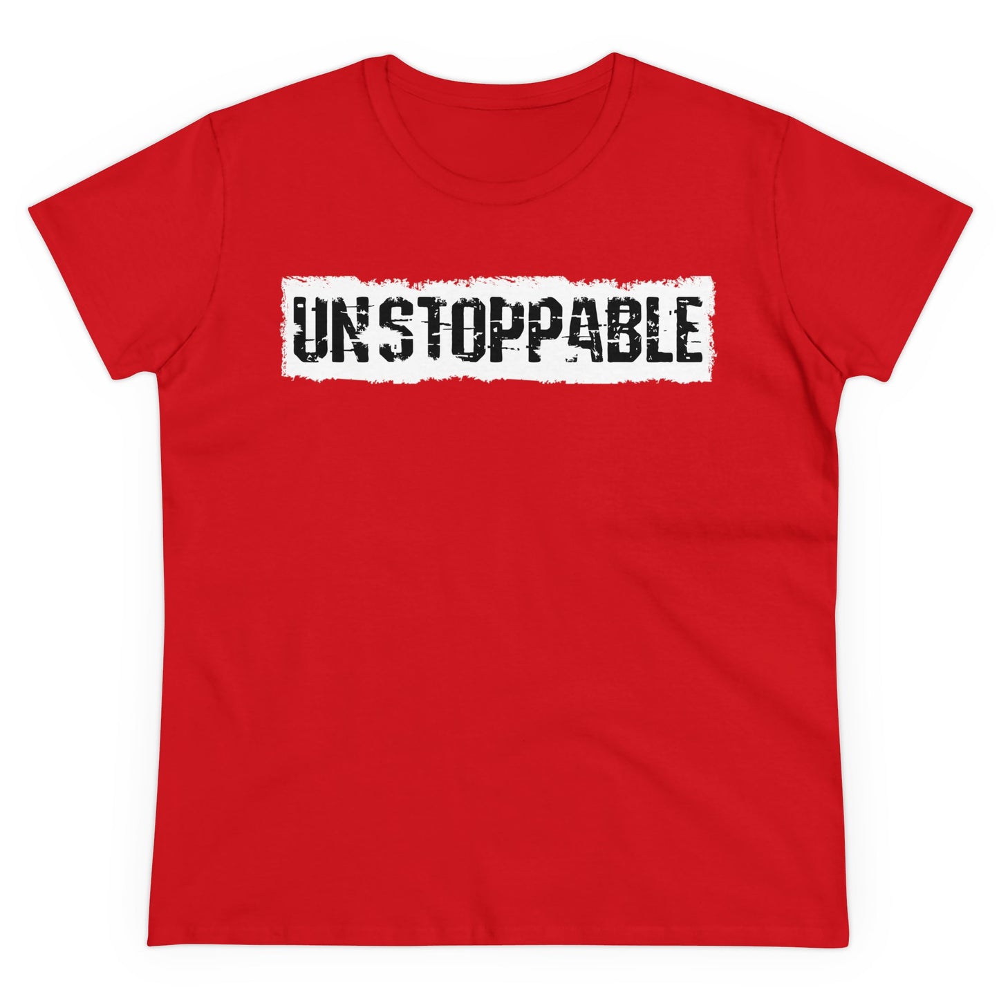 'UNSTOPPABLE' Women's Midweight Cotton Tee - Empowering Everyday Wear
