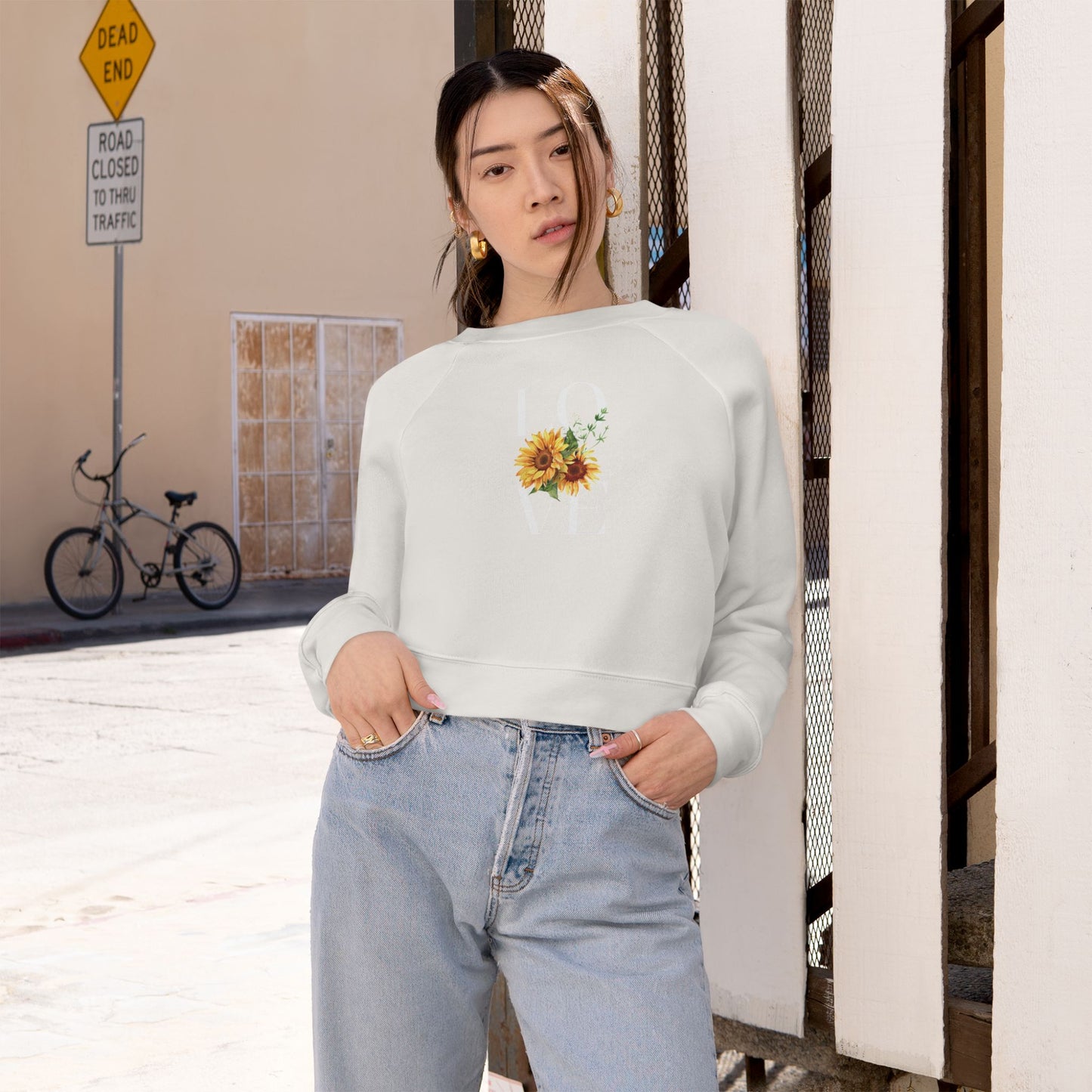 Sunflower Women's Cropped Fleece Pullover