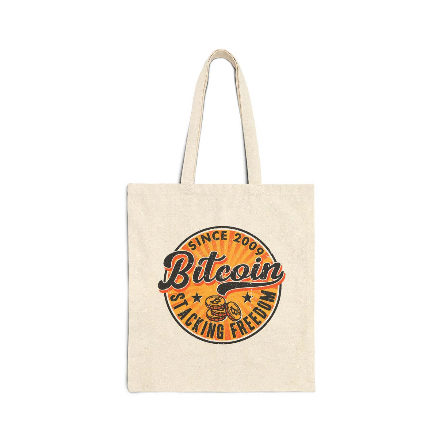 BTC Stacking freedom Cotton Canvas Tote Bag