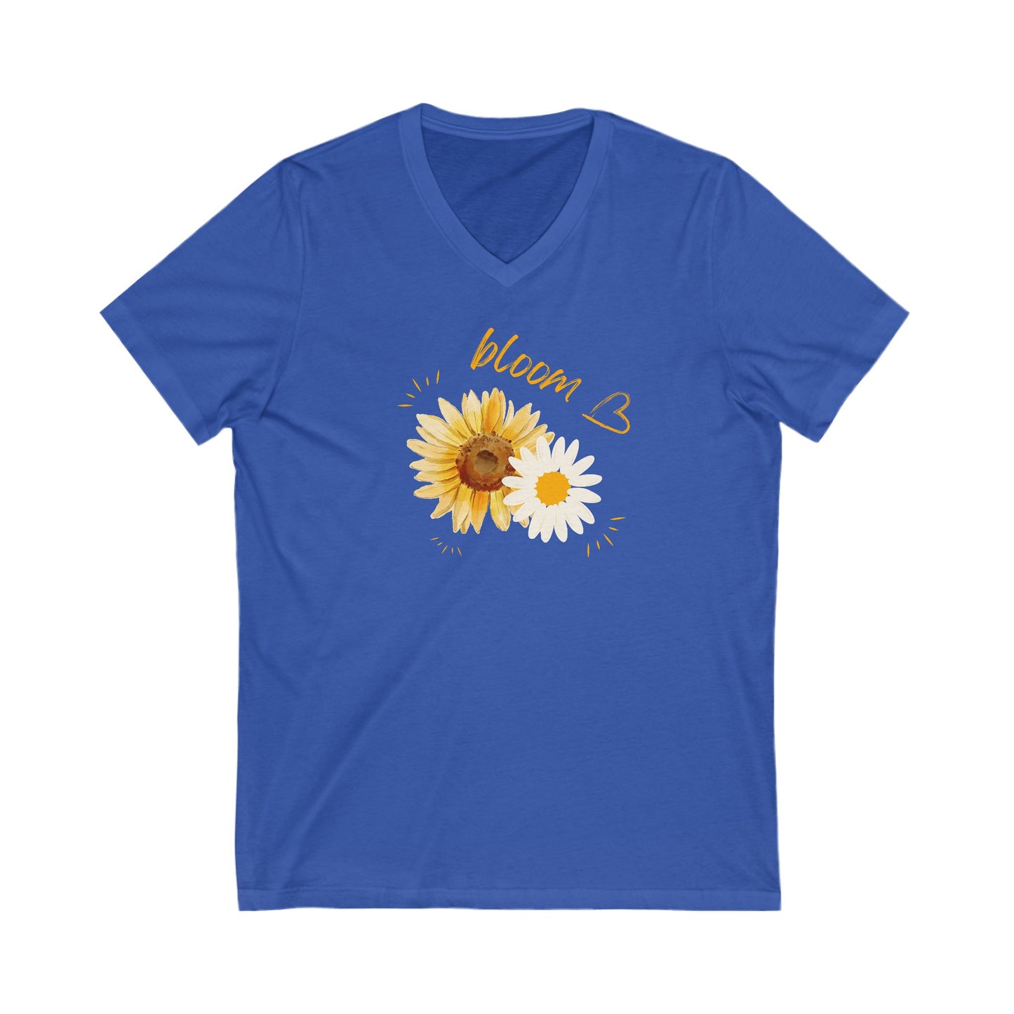 Blooming Love Unisex V-Neck Tee - Floral Design for Nature Lovers