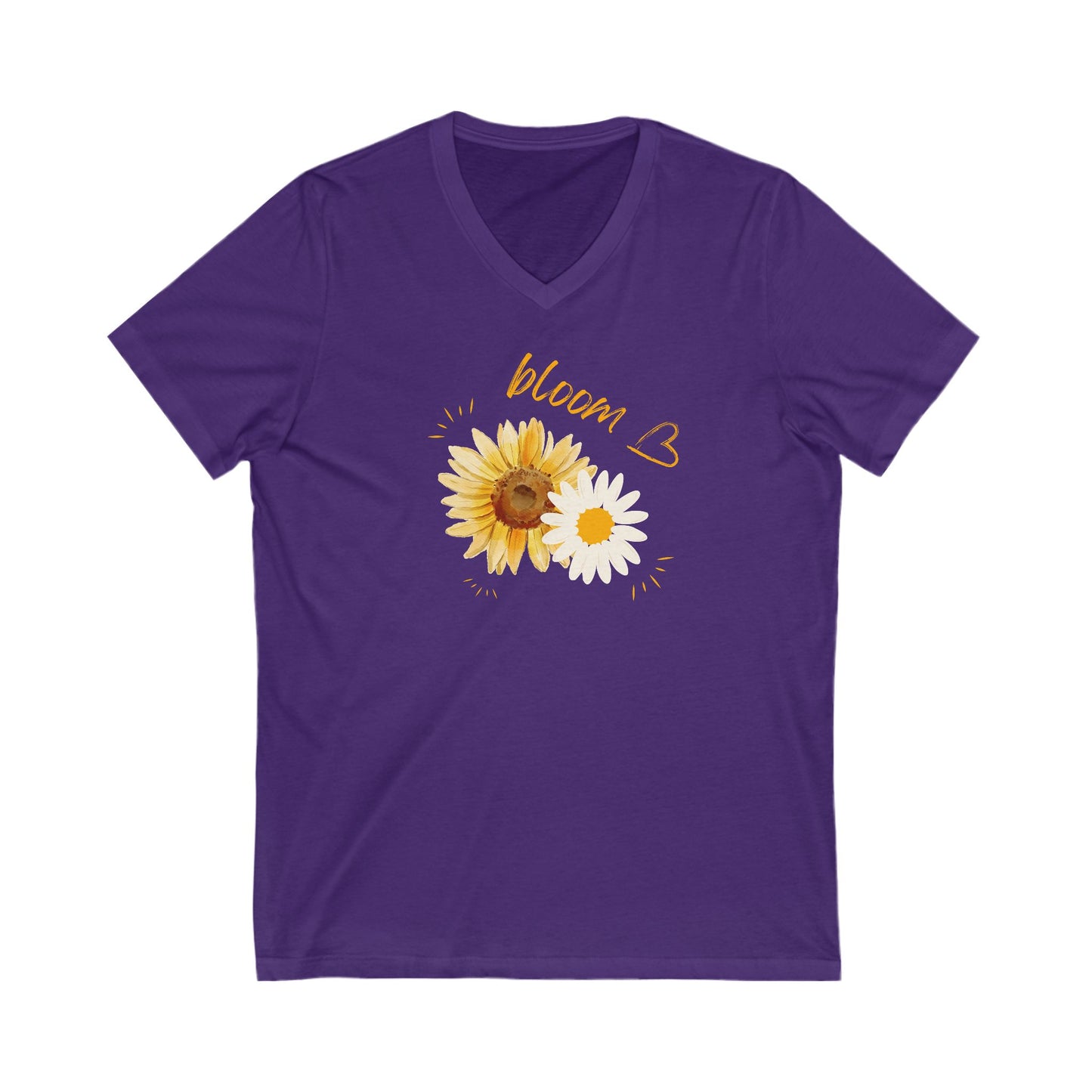 Blooming Love Unisex V-Neck Tee - Floral Design for Nature Lovers