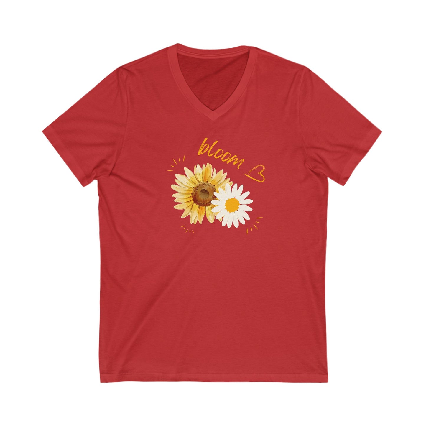 Blooming Love Unisex V-Neck Tee - Floral Design for Nature Lovers