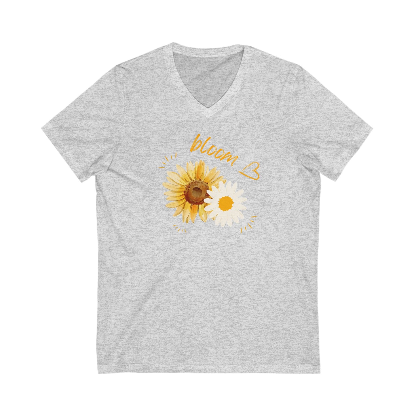 Women's V-Neck Tee - Bloom, Love &  Flowers Summer Print