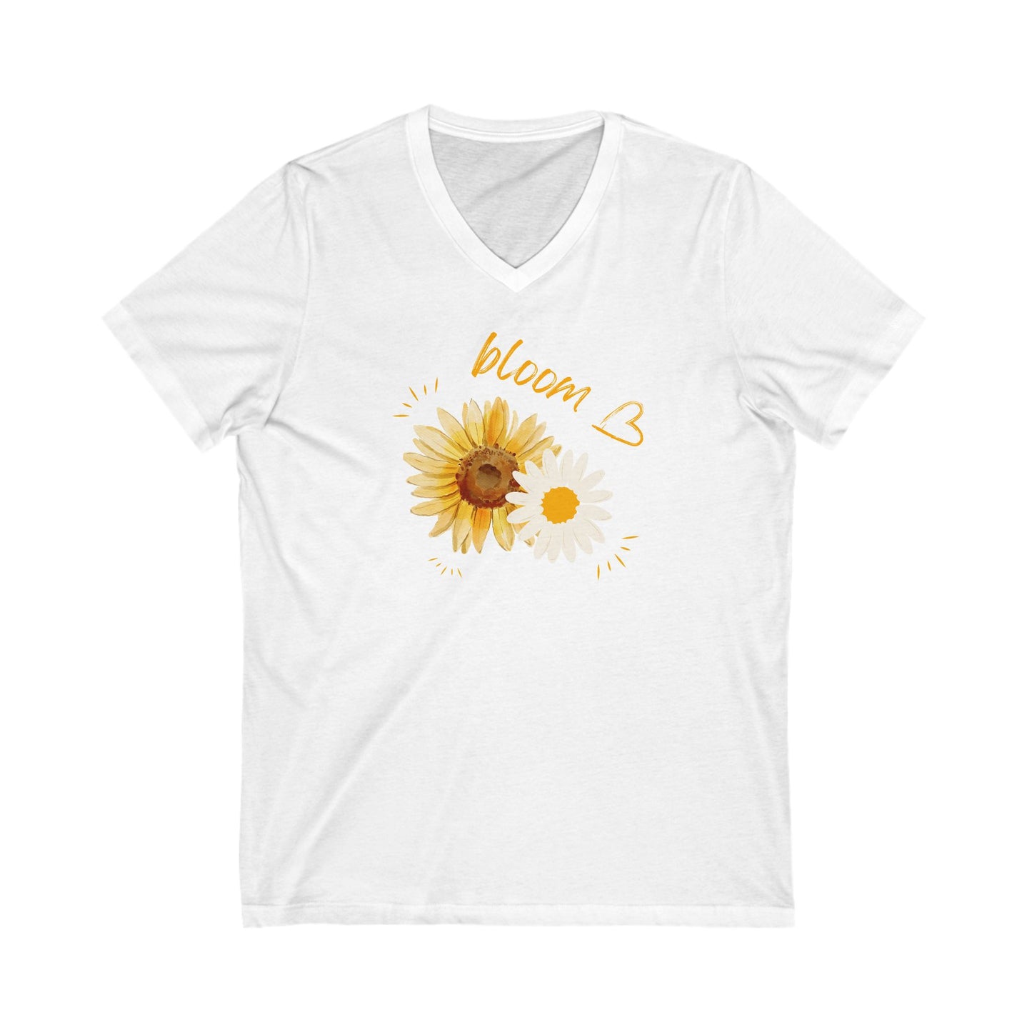 Women's V-Neck Tee - Bloom, Love &  Flowers Summer Print