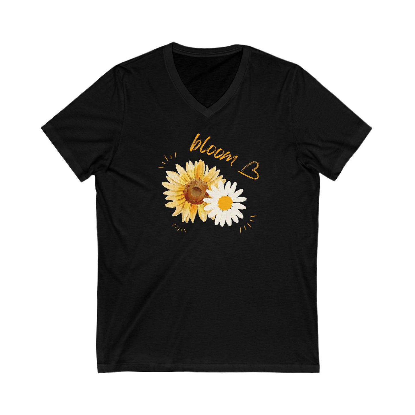 Women's V-Neck Tee - Bloom, Love &  Flowers Summer Print