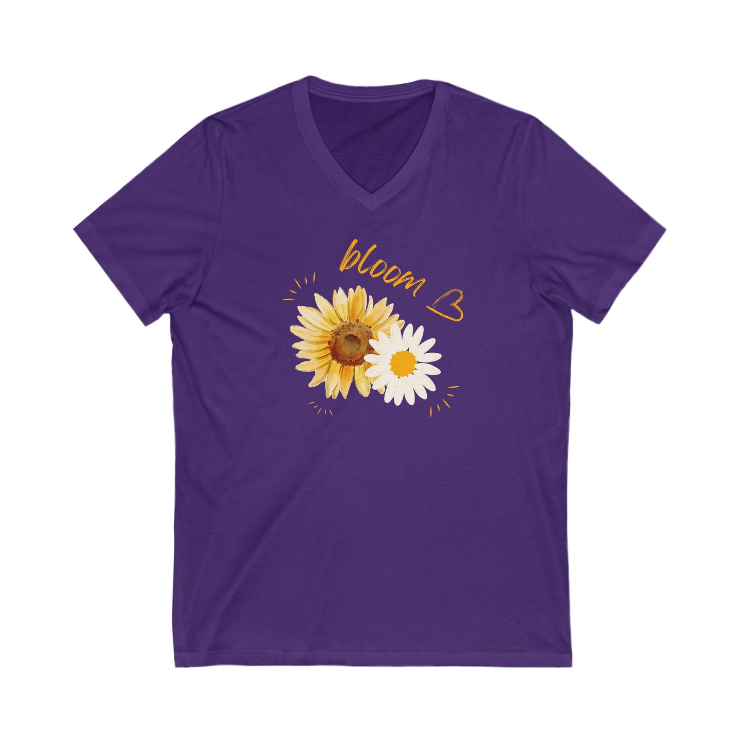 Women's V-Neck Tee - Bloom, Love &  Flowers Summer Print