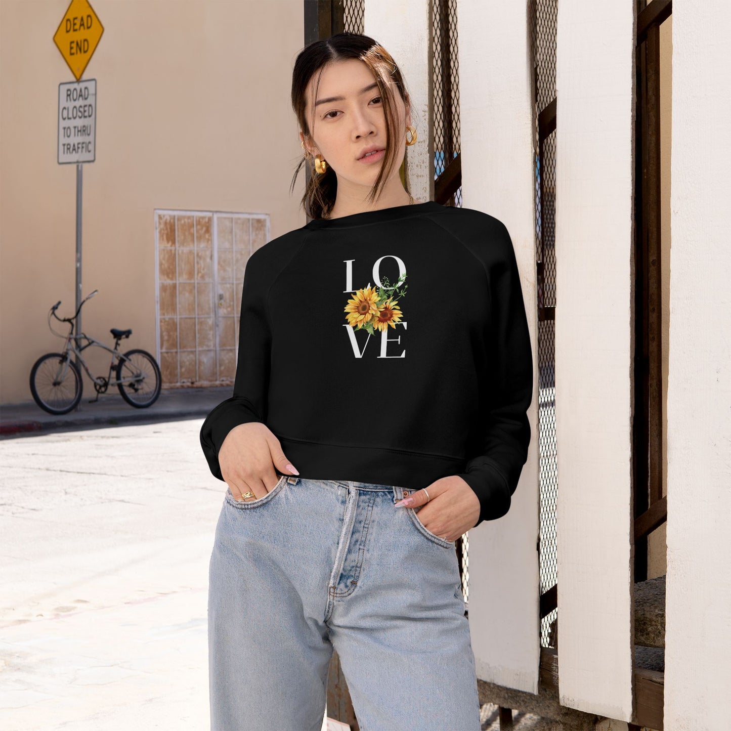 Sunflower Women's Cropped Fleece Pullover