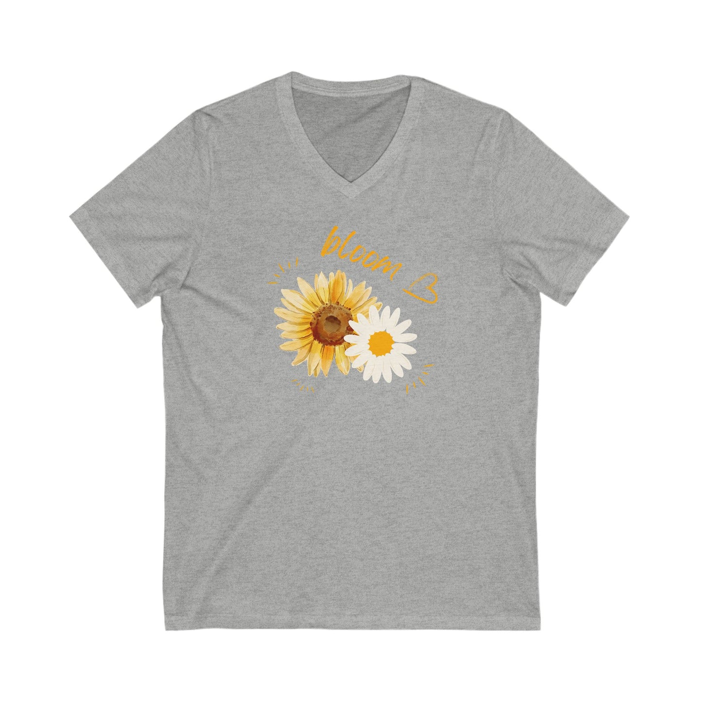 Women's V-Neck Tee - Bloom, Love &  Flowers Summer Print